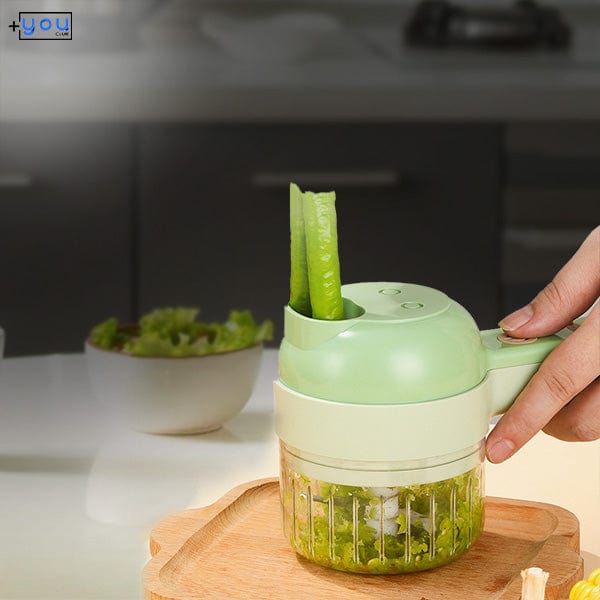 4in1 mini electric food chopper, small food processor rechargable for  garlic, puree, onion, herb, veggie, ginger, fruit blender