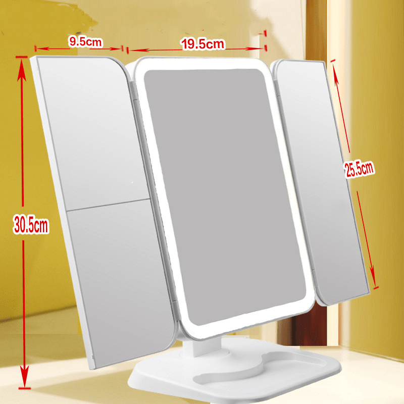 shop.plusyouclub 0 02 style Trifold LED Makeup Mirror