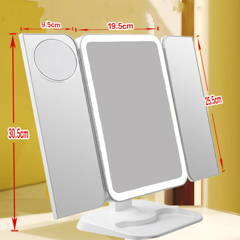shop.plusyouclub 0 03 style Trifold LED Makeup Mirror