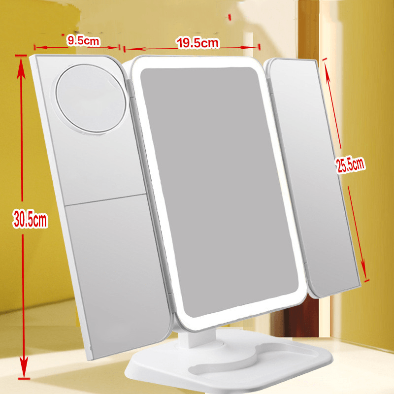 shop.plusyouclub 0 04 style Trifold LED Makeup Mirror