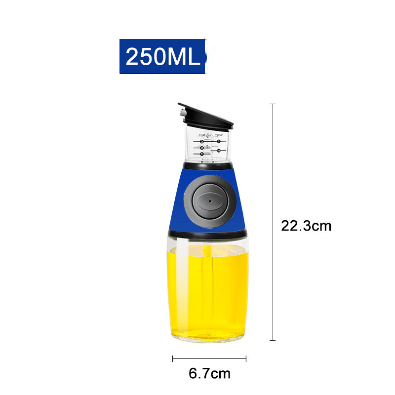 shop.plusyouclub 0 250ml / Blue Condiments Dispenser Glass Bottle With Measurement Set