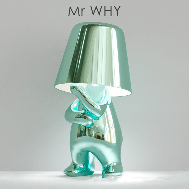 shop.plusyouclub 0 3W / New Color Mr WHY Golden Brothers Small Gold Statue Table Lamp Decoration Ornaments Night Lamp