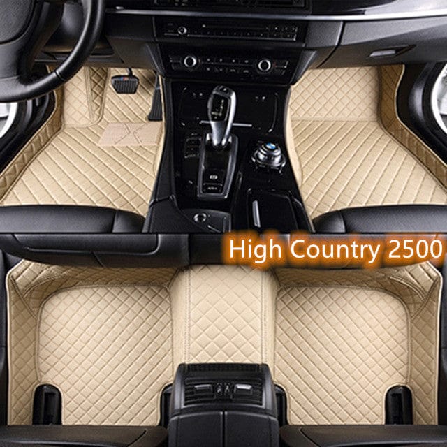 shop.plusyouclub 0 Beige / Single layer 2 Fully Surrounded Car Leather Floor Mat Pad All Weather Protection