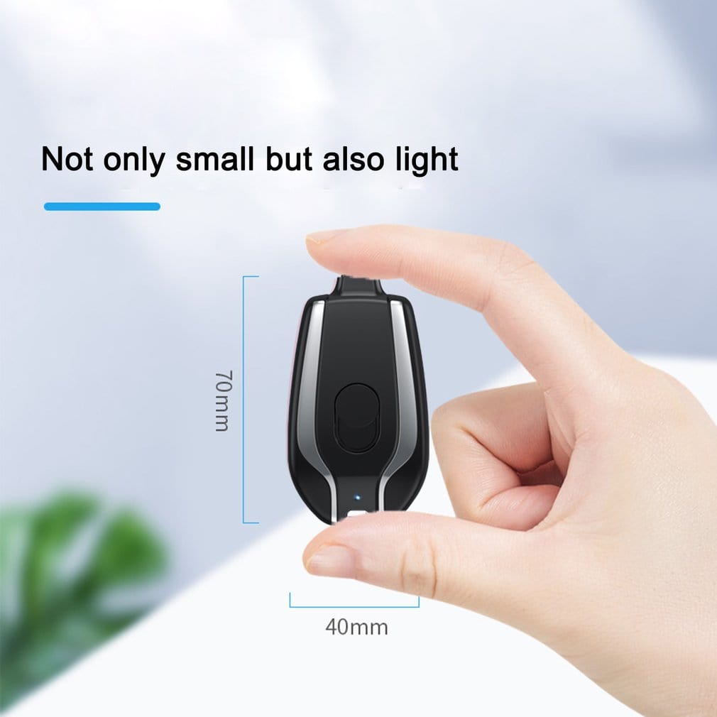shop.plusyouclub 0 Black / Android 1500mAh Mini Power Emergency Pod Keychain Charger With Type-C Ultra-Compact Mini Battery Pack Fast Charging Backup Power Bank