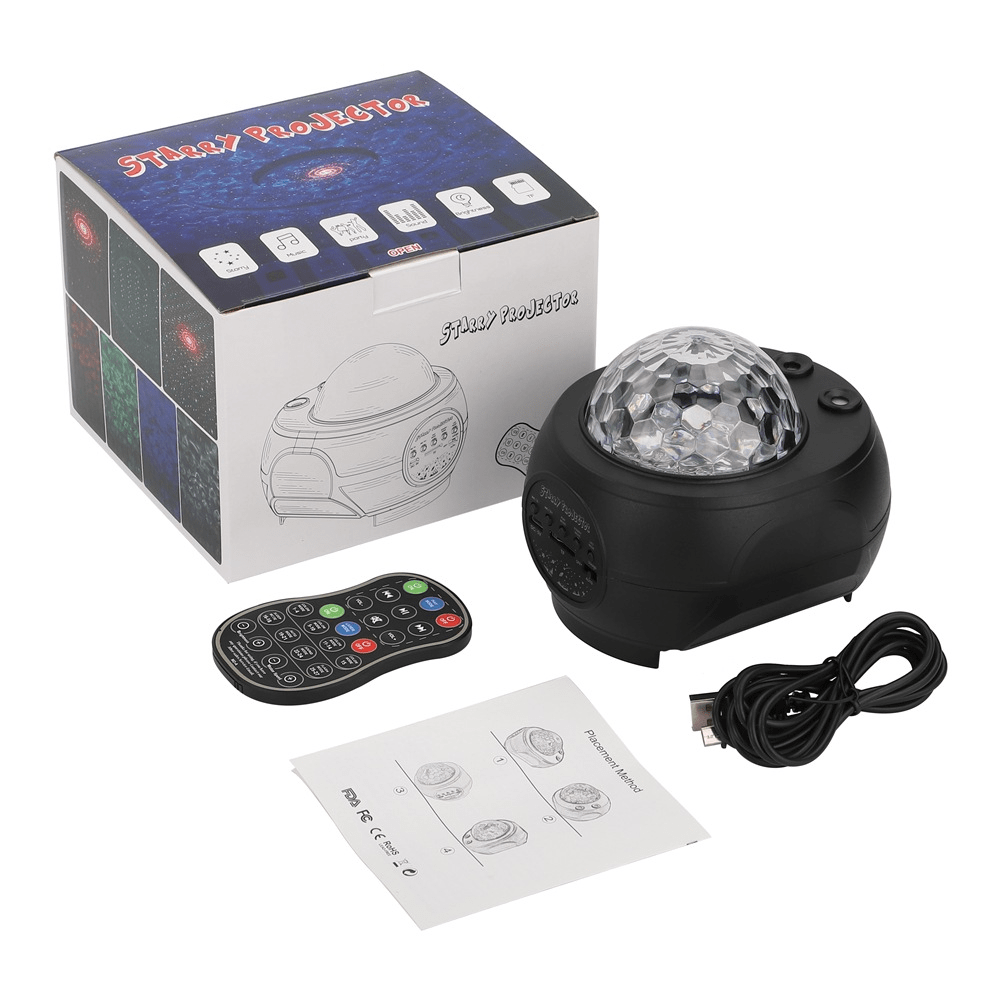 shop.plusyouclub 0 Black - Battery Operated Aurora Effect Projector With Bluetooth Speaker