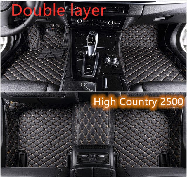 shop.plusyouclub 0 Black gold / Double layer 2 Fully Surrounded Car Leather Floor Mat Pad All Weather Protection