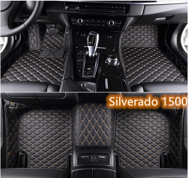 shop.plusyouclub 0 Black gold / Single layer 1 Fully Surrounded Car Leather Floor Mat Pad All Weather Protection