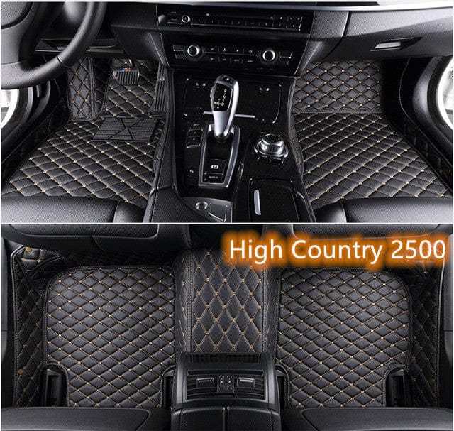 shop.plusyouclub 0 Black gold / Single layer 2 Fully Surrounded Car Leather Floor Mat Pad All Weather Protection