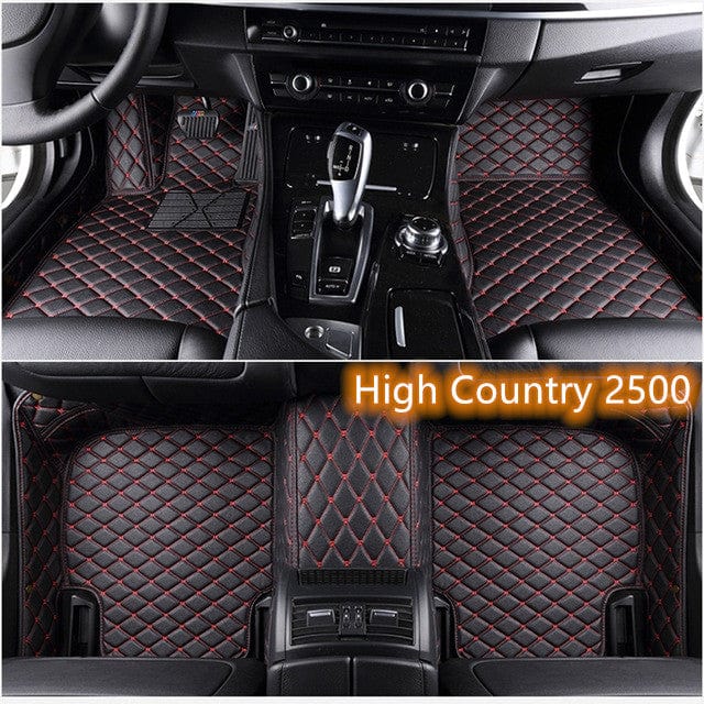 shop.plusyouclub 0 Black red / Single layer 2 Fully Surrounded Car Leather Floor Mat Pad All Weather Protection
