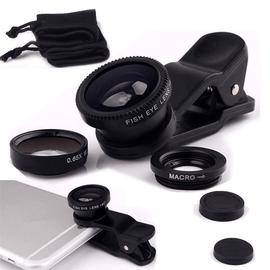 shop.plusyouclub 0 Black Wide-Angle Lens Kit For Phone Camera