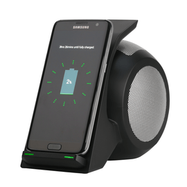shop.plusyouclub 0 Black Wireless Phone Charging Stand And Speaker