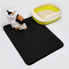 shop.plusyouclub 0 black / XL Pet Cat Litter Mat Pet Supplies EVA Double Cat Litter Mat