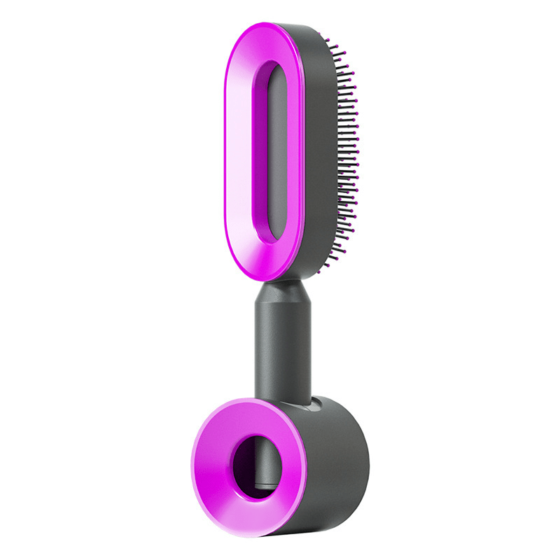 shop.plusyouclub 0 BlackpurpleSet Self Cleaning Hair Brush