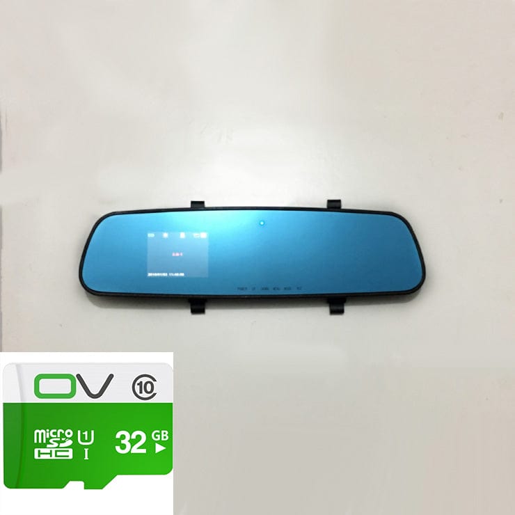 shop.plusyouclub 0 Blue With 32GB / 2.4inch 1080P HD Rearview Mirror Driving Recorder
