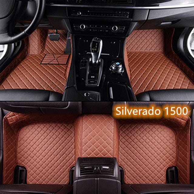 shop.plusyouclub 0 Brown / Single layer 1 Fully Surrounded Car Leather Floor Mat Pad All Weather Protection