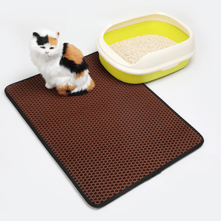 shop.plusyouclub 0 brown / XL Pet Cat Litter Mat Pet Supplies EVA Double Cat Litter Mat
