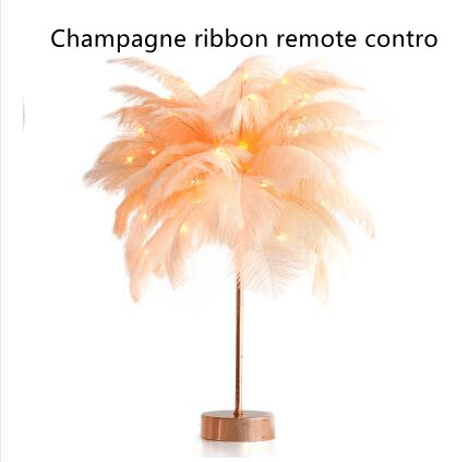 shop.plusyouclub 0 Champagne Feather Table Lamp