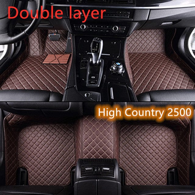 shop.plusyouclub 0 Coffee / Double layer 2 Fully Surrounded Car Leather Floor Mat Pad All Weather Protection