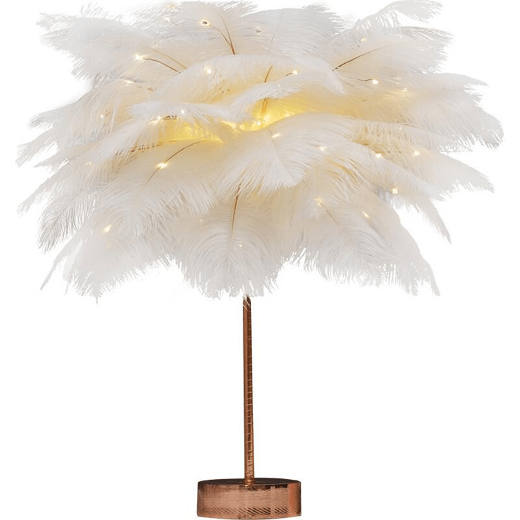 shop.plusyouclub 0 Flash battery Feather Table Lamp