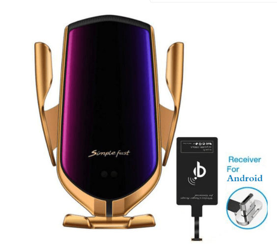 shop.plusyouclub 0 Gold for Android Car Wireless Phone Holder & Charger