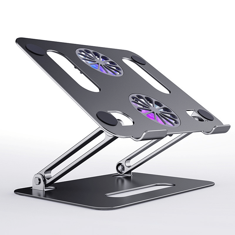 shop.plusyouclub 0 Grey - With Fan Without Data Cable Foldable Laptop Stand