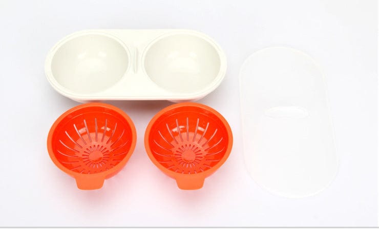 shop.plusyouclub 0 Microwave Egg Poacher Food Grade Cookware Double Cup Egg Boiler Kitchen Steamed Egg Set Microwave Ovens Cooking Tools