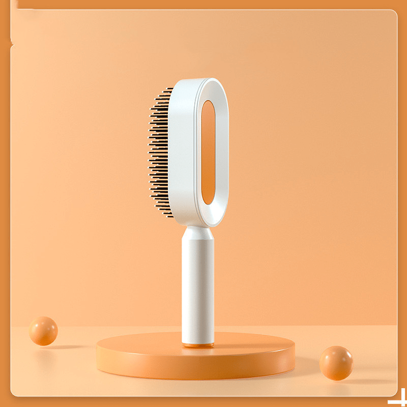 shop.plusyouclub 0 Orange Self Cleaning Hair Brush