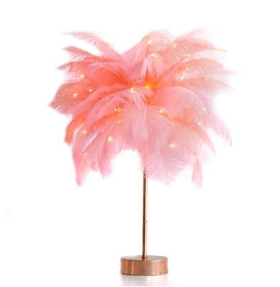 shop.plusyouclub 0 Pink Flash battery Feather Table Lamp