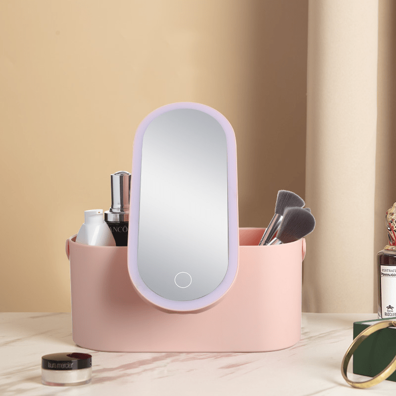 shop.plusyouclub 0 Pink / USB LED Makeup Mirror Portable Storage Box