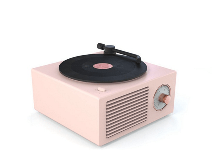 shop.plusyouclub 0 Pink Vinyl Record Player Style Bluetooth Speaker