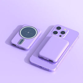 shop.plusyouclub 0 Purple / 5000mAh Magnetic Suction Charging Bank Wireless Charging Bank Mobile Power Supply