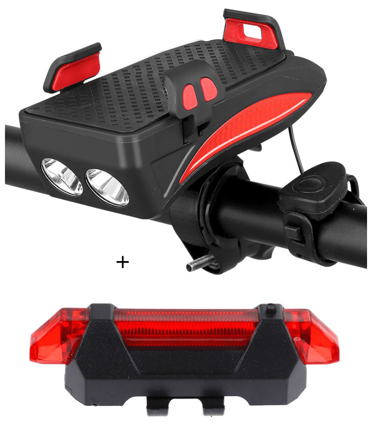 shop.plusyouclub 0 Red set / 4000 mAh Motorcycle Phone Holder With Power Bank and Torch