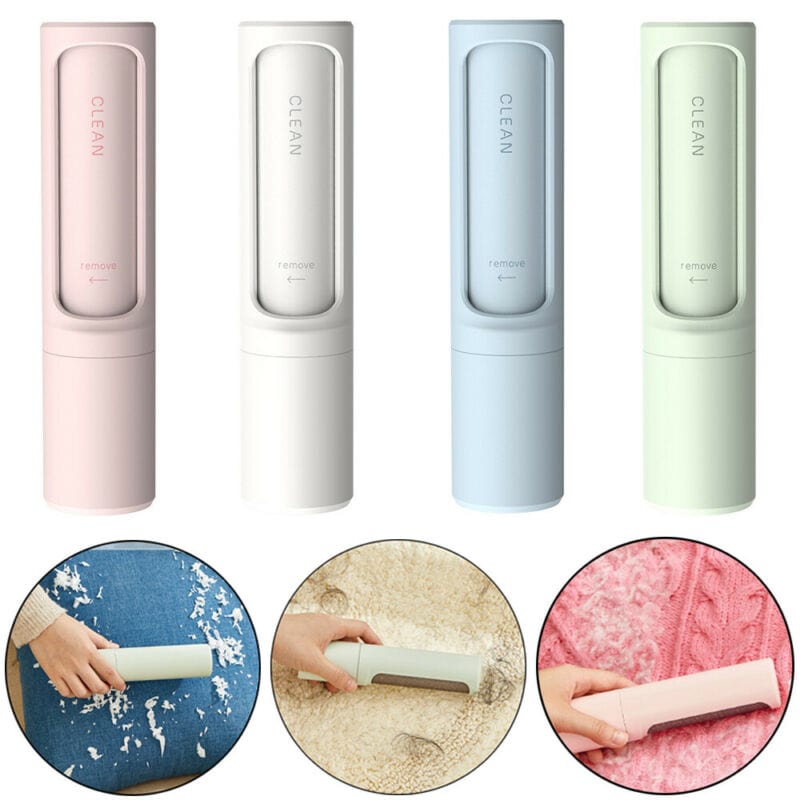 shop.plusyouclub 0 Rotating Cylinder Sticker Roller Electrostatic Brush Hair Removal Artifact Pet Hair Removal Brush Clothes Sticky Brush Hair Remover