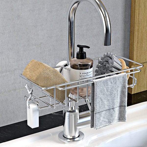 shop.plusyouclub 0 Silver Stainless Steel Faucet Rack
