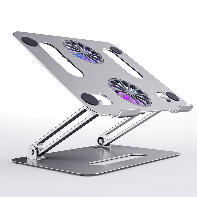 shop.plusyouclub 0 Silver - With Fan Without Data Cable Foldable Laptop Stand