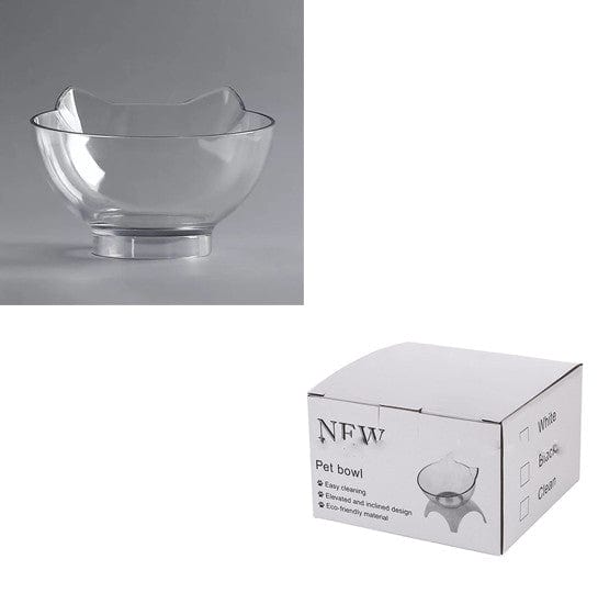 shop.plusyouclub 0 Single transparent and box Non Slip Double Cat Bowl With Raised Stand Pet Food Cat Feeder Protect Cervical Vertebra Dog Bowl Transparent Pet Products