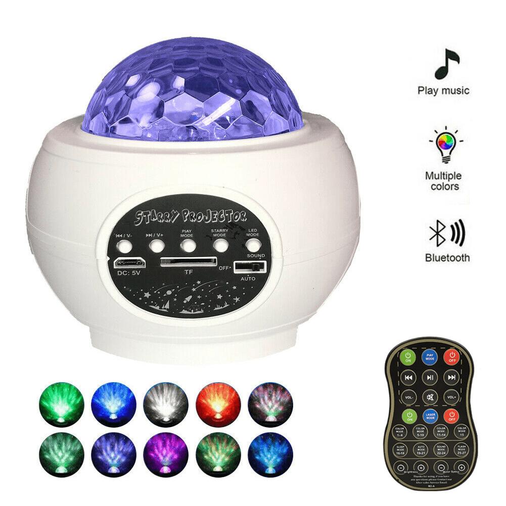 shop.plusyouclub 0 White - Battery Operated Aurora Effect Projector With Bluetooth Speaker