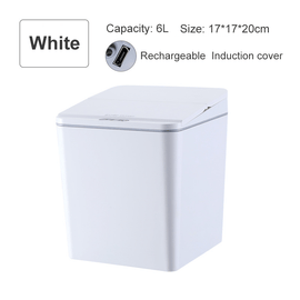 shop.plusyouclub 0 White / Charge / 6L Intelligent Induction Mini Trash Can
