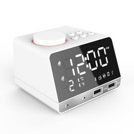 shop.plusyouclub 0 White / UK Alarm Clock With Mobile Charging And Radio Player