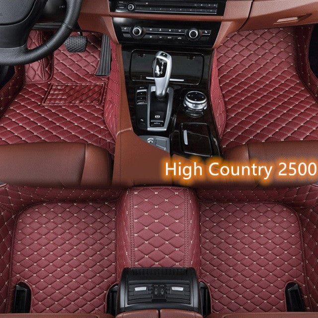 shop.plusyouclub 0 Wine red / Single layer 2 Fully Surrounded Car Leather Floor Mat Pad All Weather Protection