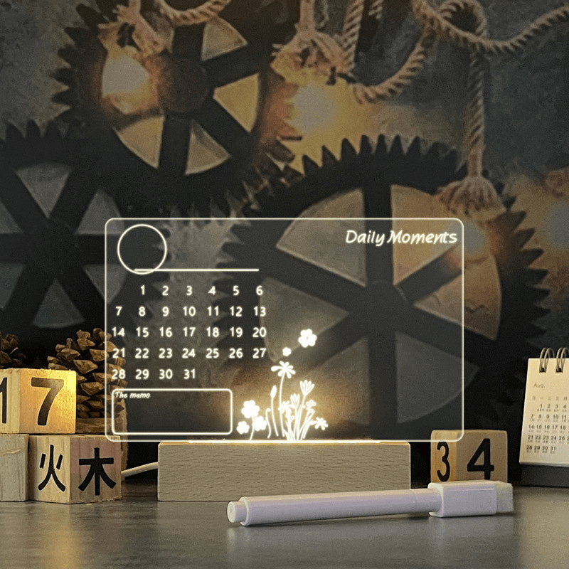 shop.plusyouclub 4 Calendar Acrylic Message Board Lamp