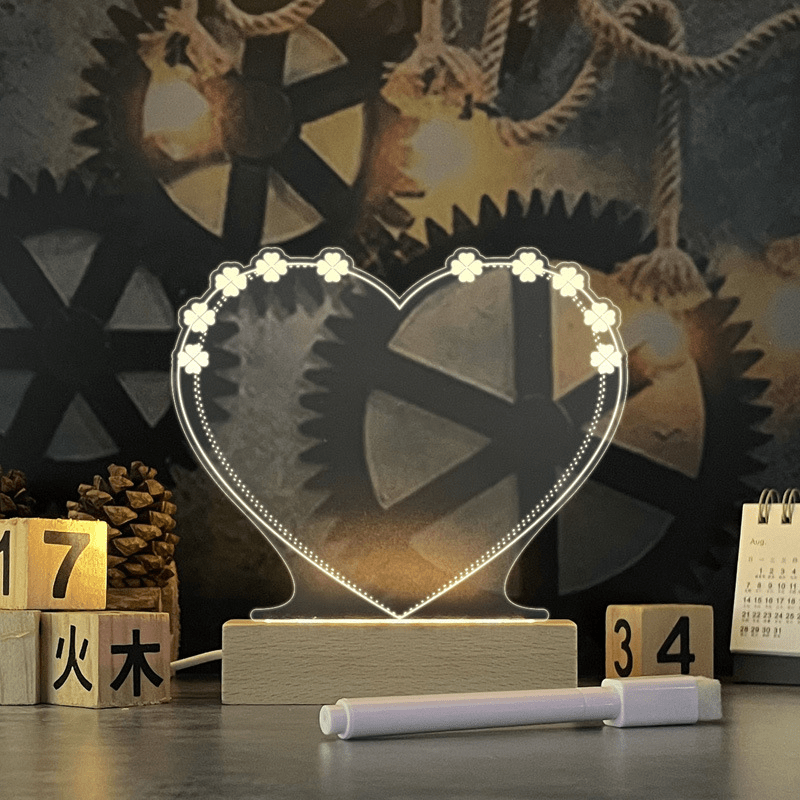 shop.plusyouclub 4 Heart shape Acrylic Message Board Lamp