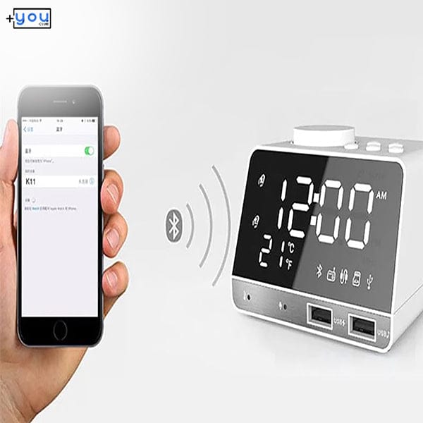 shop.plusyouclub 0 Alarm Clock With Mobile Charging And Radio Player