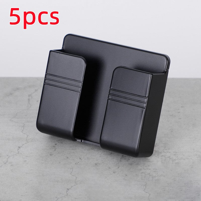 shop.plusyouclub 0 Black 5PC Mobile Phone Charging Storage Rack Punch-free Sticky Storage Box