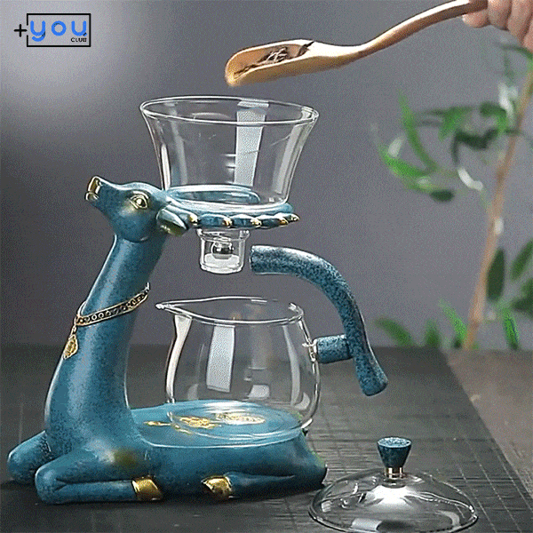 shop.plusyouclub 0 Creative Deer Glass Teapot Heat-resistant Glass Teapot Infuser Tea Turkish Drip Pot