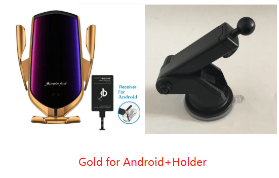 shop.plusyouclub 0 Gold Andr+holder Car Wireless Charger Phone Holder