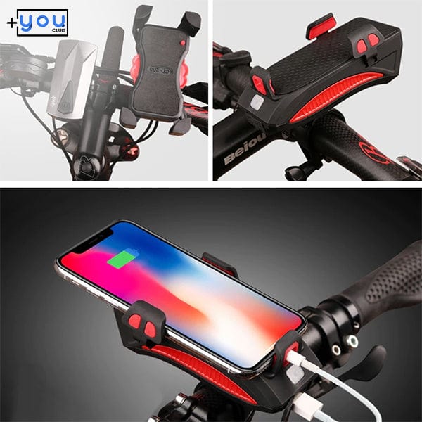 shop.plusyouclub 0 Motorcycle Phone Holder With Power Bank and Torch