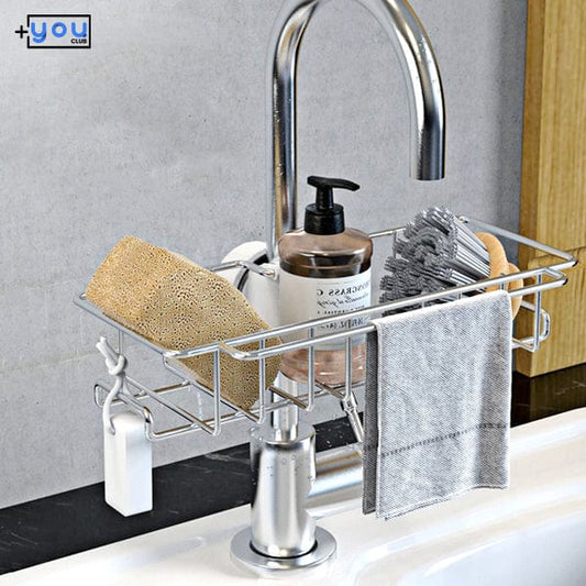 shop.plusyouclub 0 Silver Stainless Steel Faucet Rack
