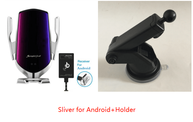 shop.plusyouclub 0 Sliver Andr+holder Car Wireless Phone Holder & Charger