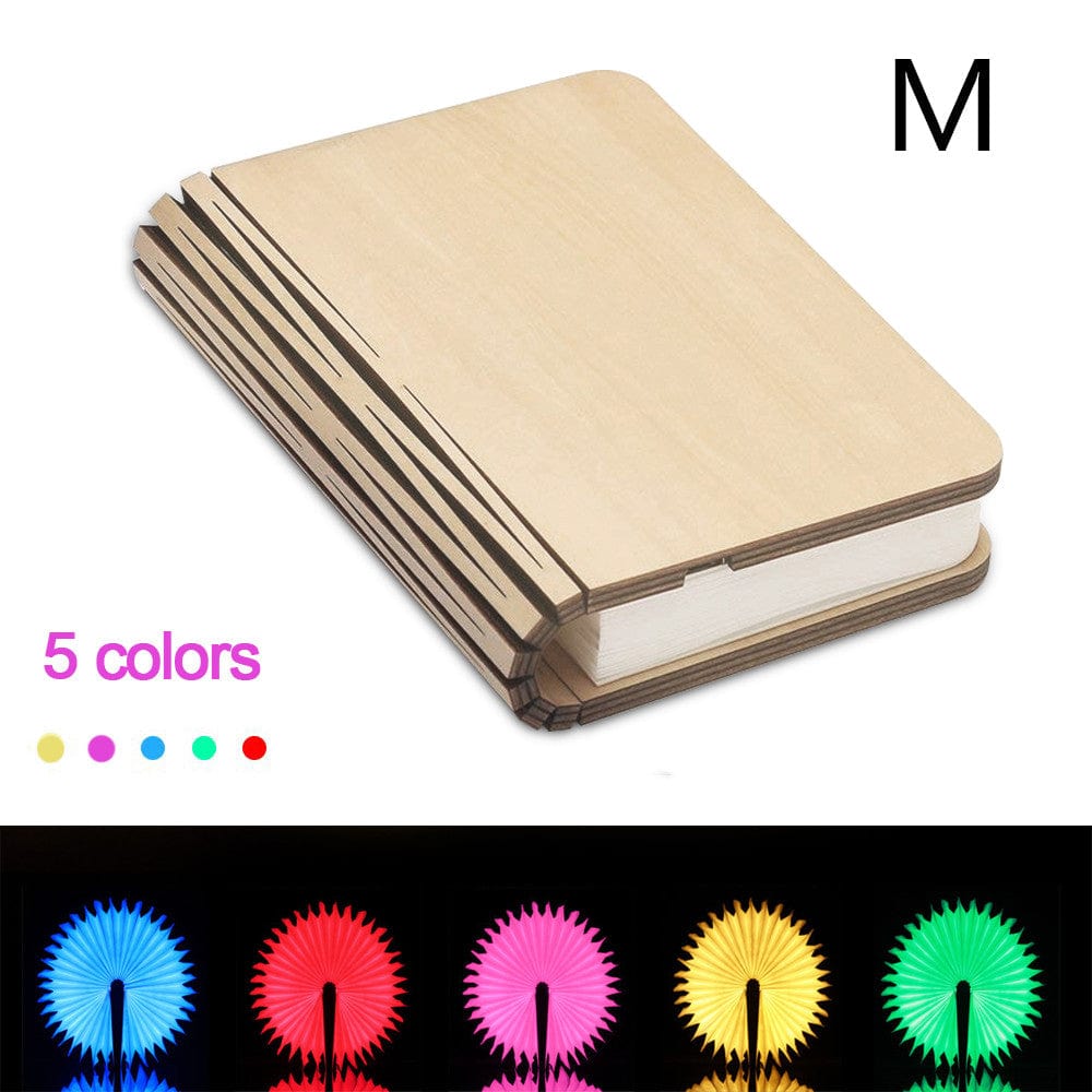 shop.plusyouclub 0 Soapy white 5Color M / 1pc Turning And Folding LED Wood Grain Book Light
